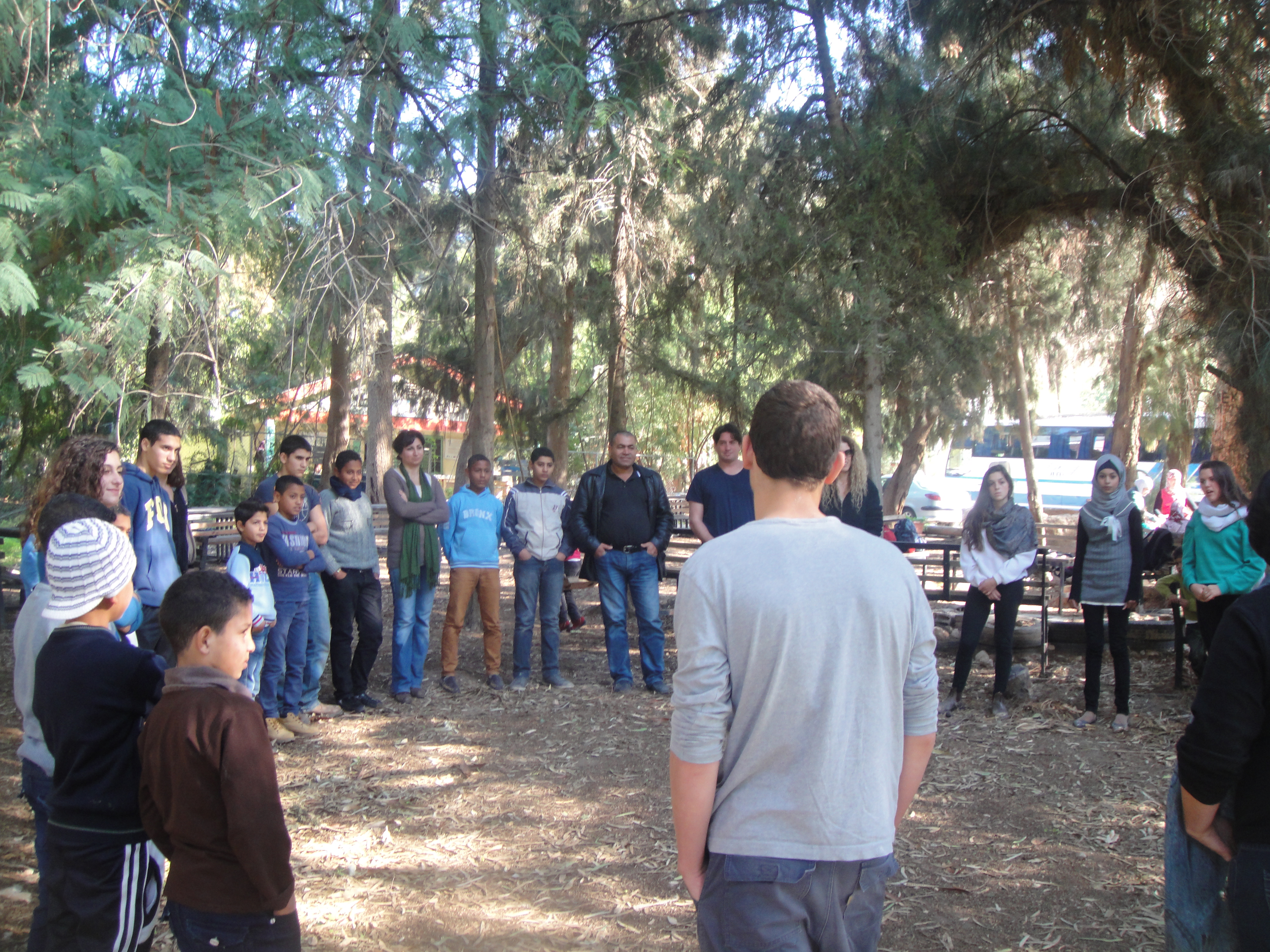 The camp's participants during an ice-breaking activity